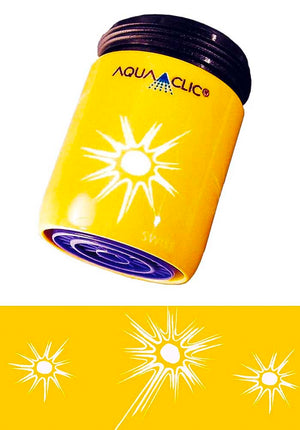 AquaClic Sole Strahlregler mit gelber Sonnen-Abwicklung